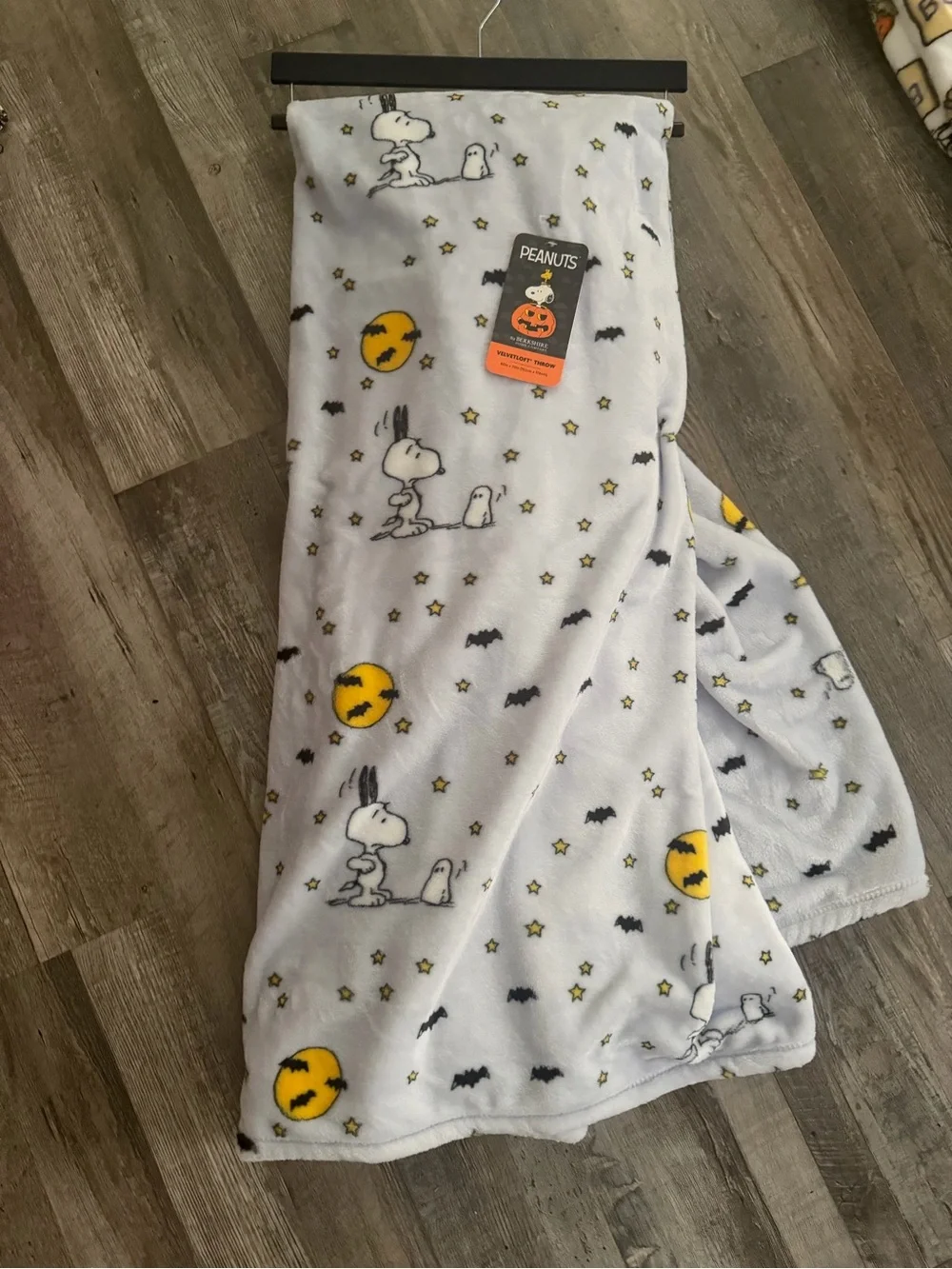 Peanuts Snoopy Halloween Velvetsoft Throw Blanket Bats Moon NWT